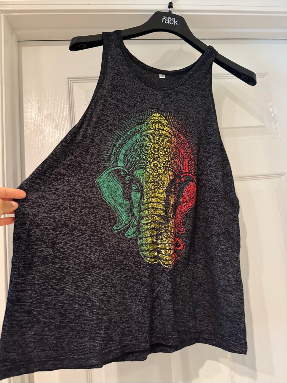 Bali Mas Boho Elephant Graphic Tank Top One Size Festival